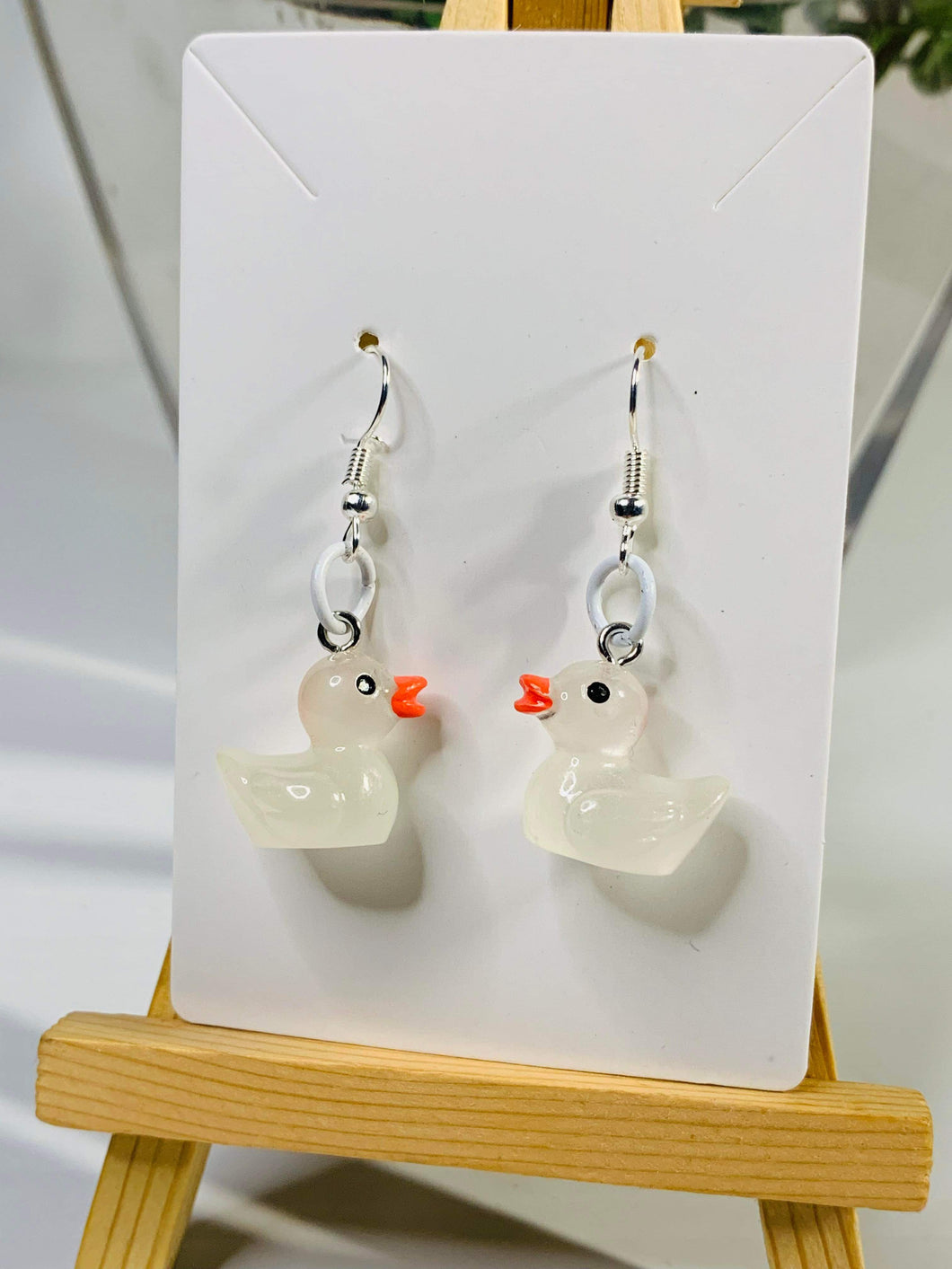 Clear Duck Earrings