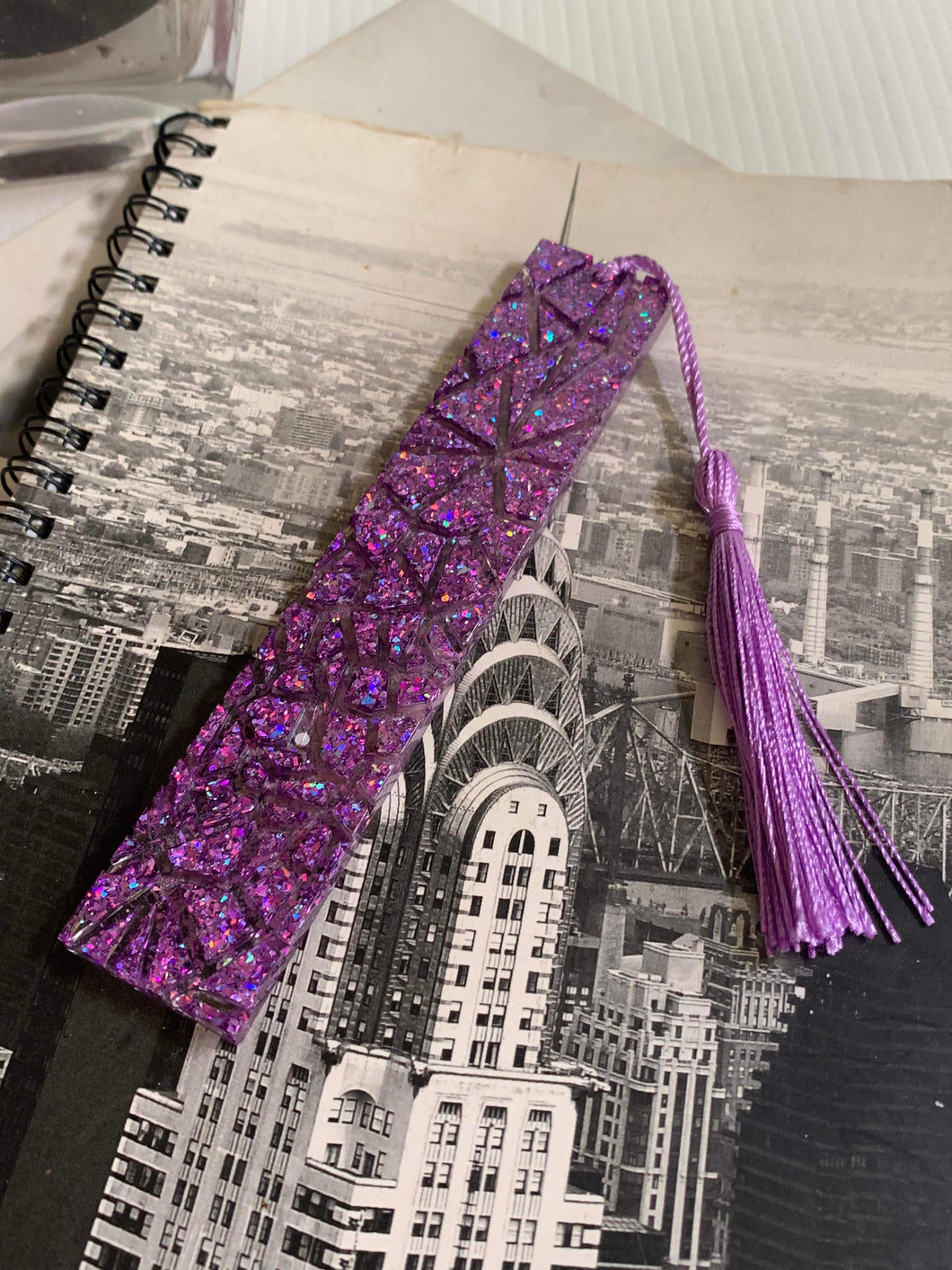 Purple Glitter Bookmark