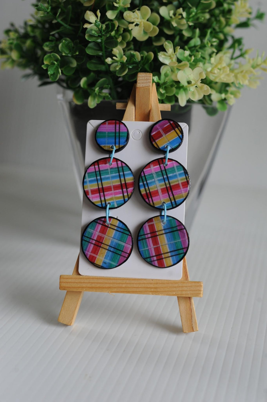 Rainbow Tartan Dangles