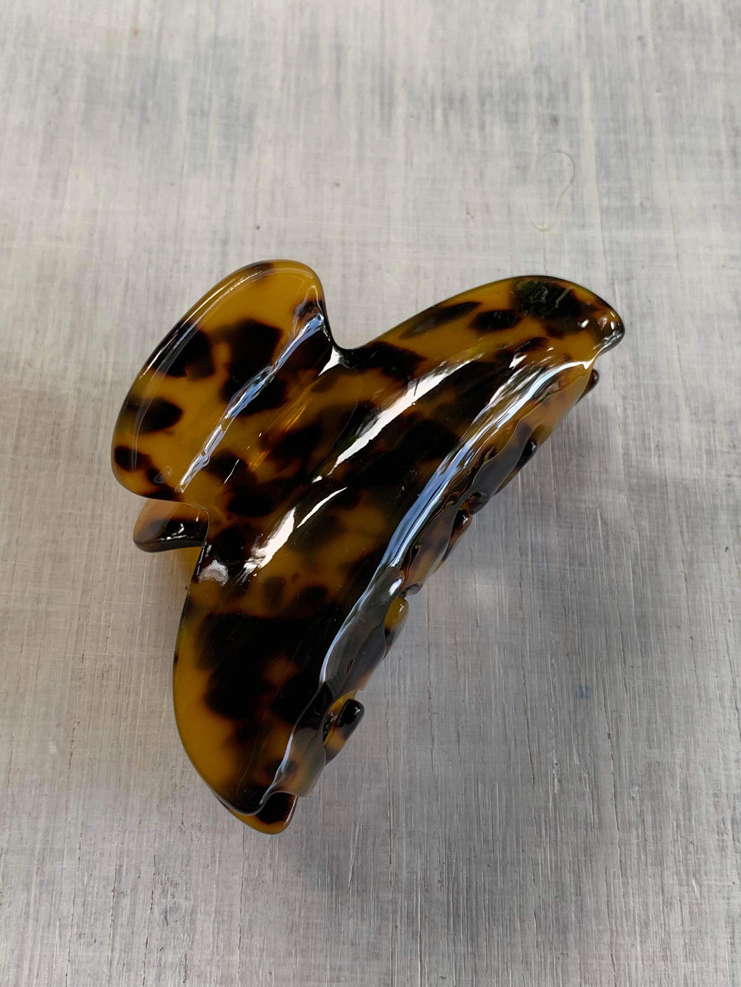 Leopard Print Semi Circle Claw Clip