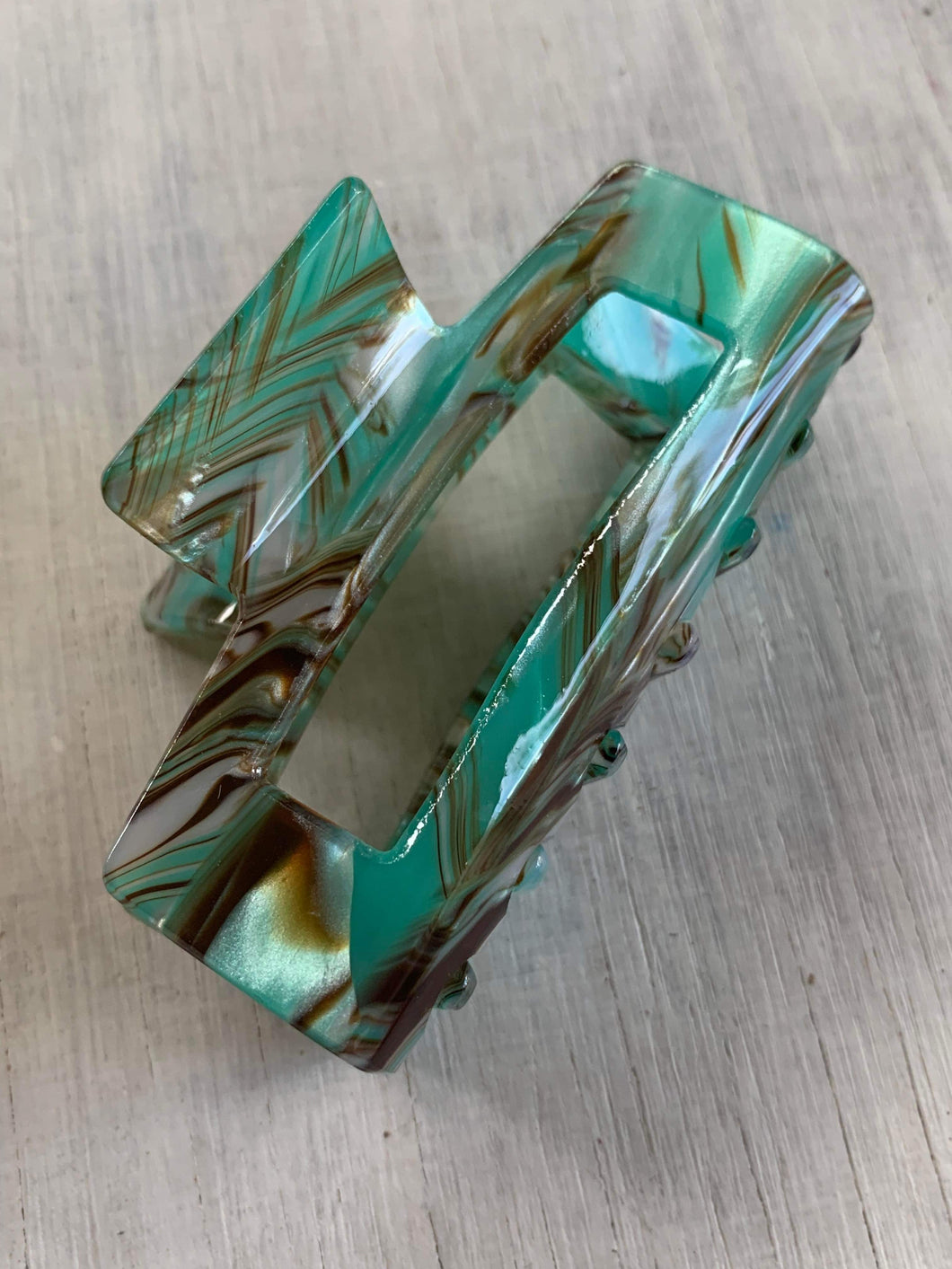 Teal Square Claw Clip