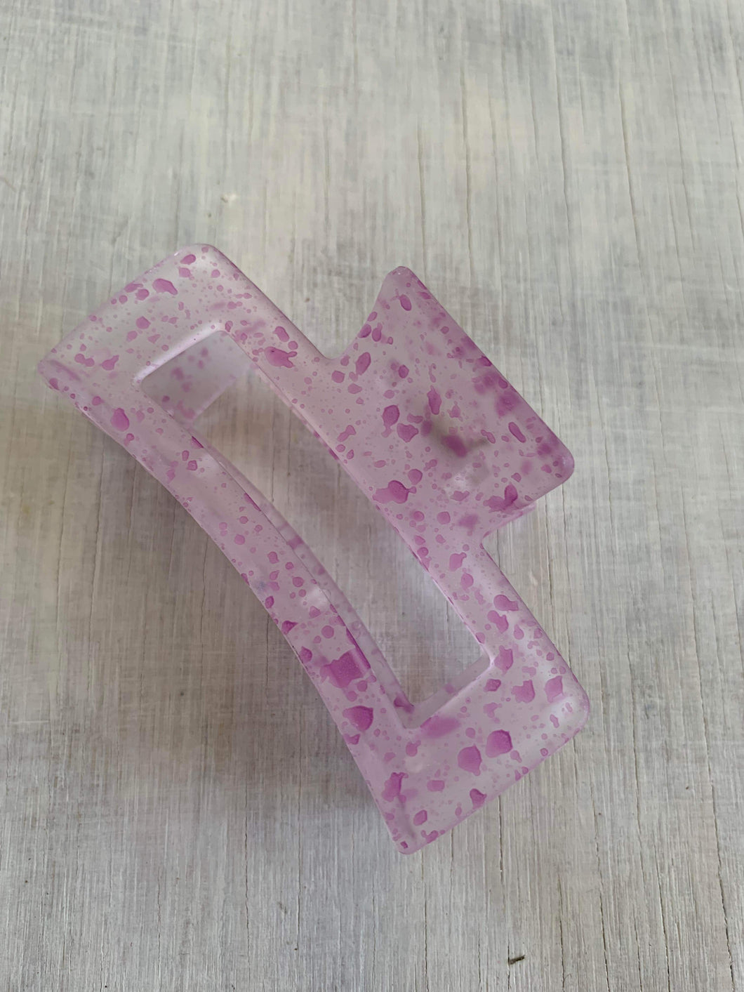 Purple Spot Square Claw Clip