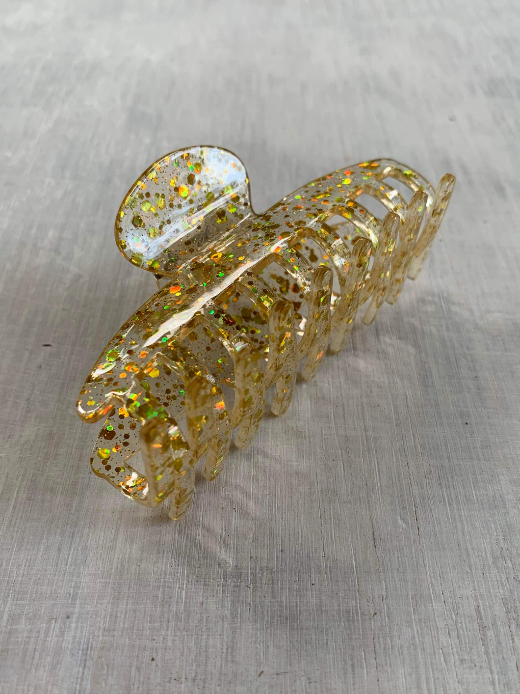 Gold Glitter Classic Claw Clip