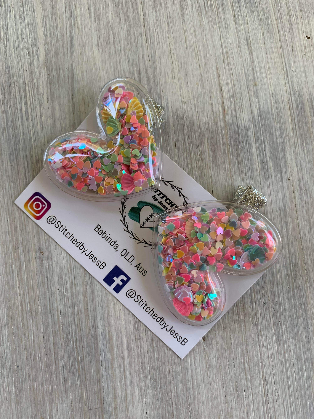 Confetti Heart Hair Clip