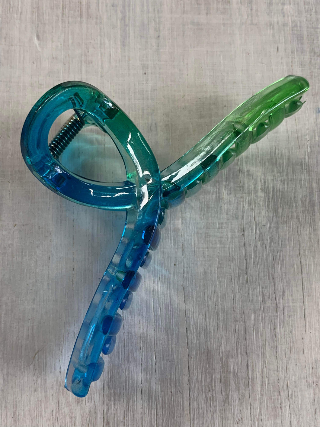 Blue & Green Jelly Claw Clip