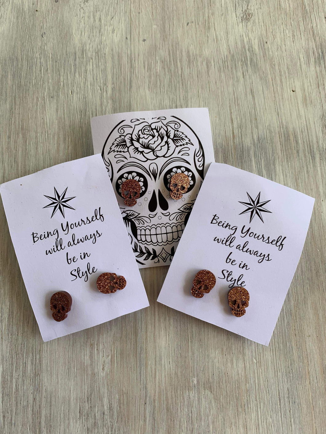 Glitter Skull Studs