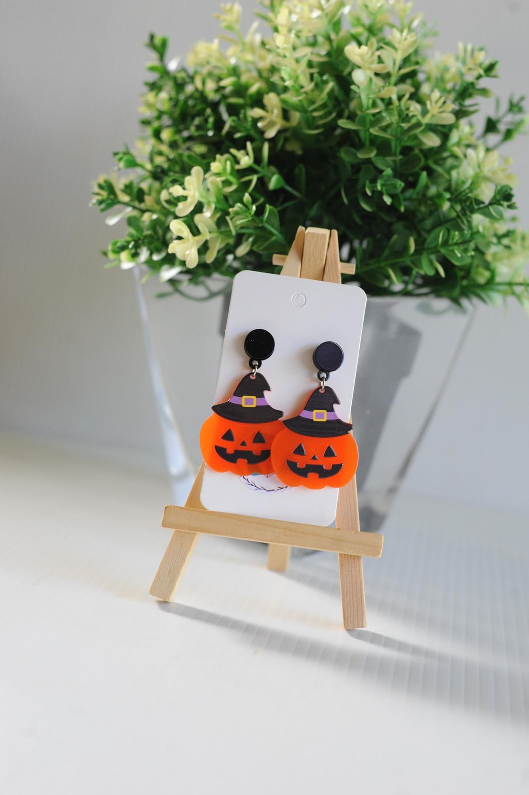 Pumpkin Witch Earrings