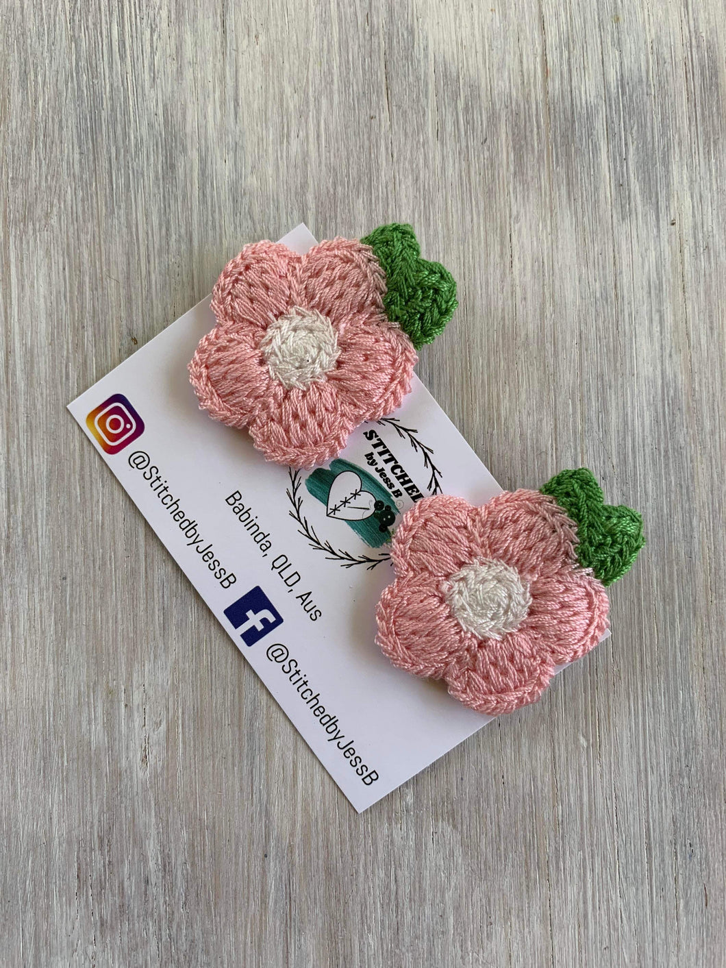 Pink Flower Hair Clip