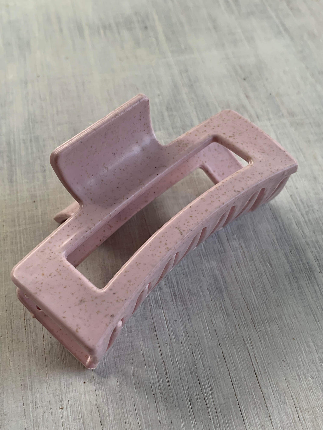 Pink Grain Square Claw Clip