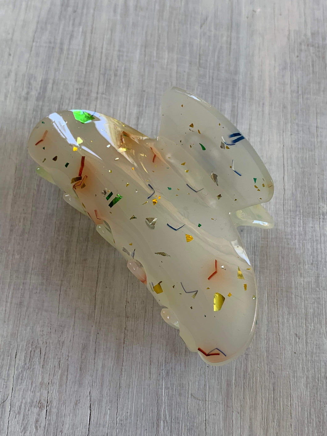 Rainbow Speckled Claw Clip