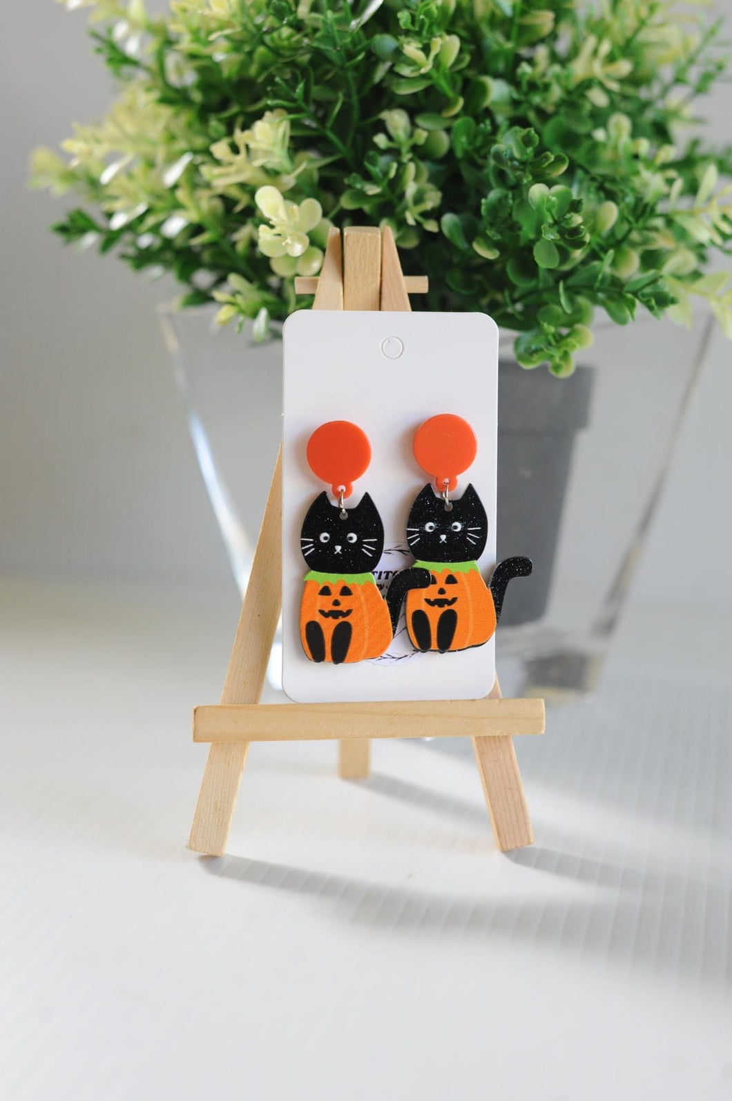 Pumpkin Kitty Earrings